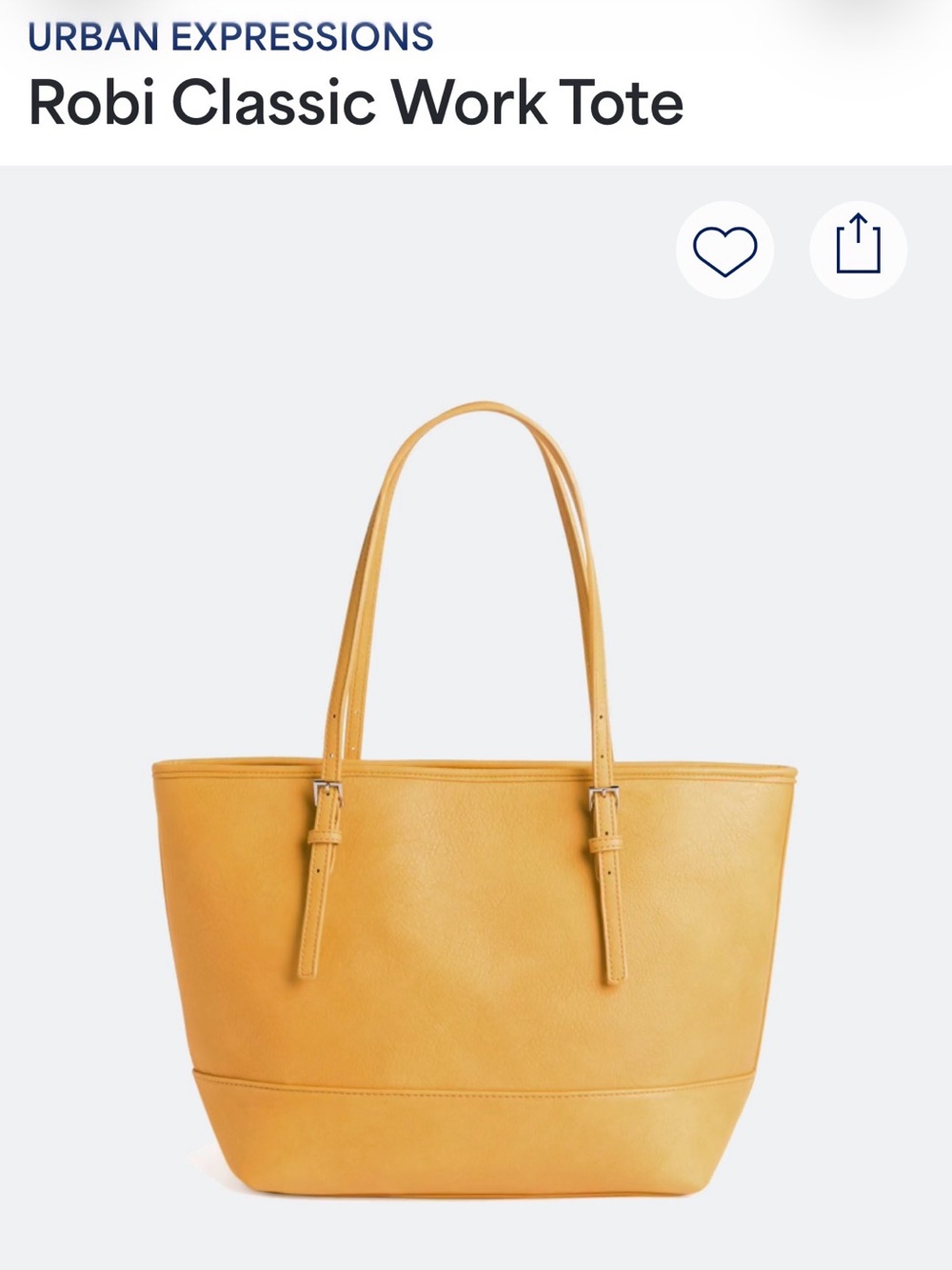 Urban Expressions Robi Classic Work Tote in mustard